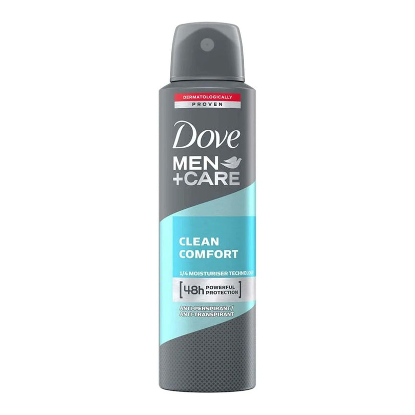 Dove Men+Care Clean Comfort Deodorant Body Spray, 150ml (Pack of 6)