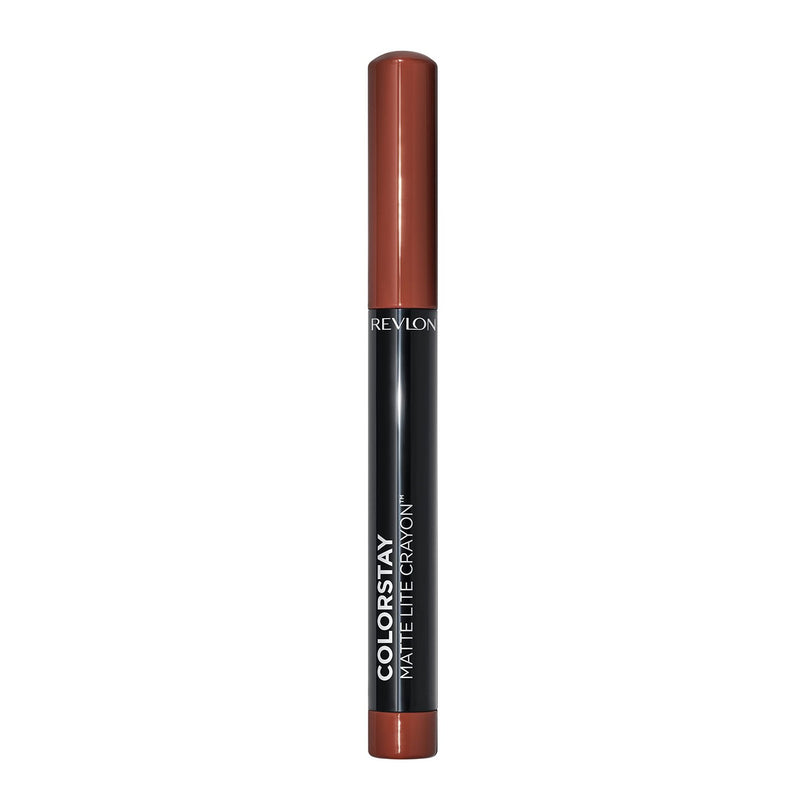 Revlon ColorStay Matte Lite Crayon Lipstick with Built-in Sharpener, Smudgeproof, Water-Resistant, 003 Soufflé All Day, 0.049 oz