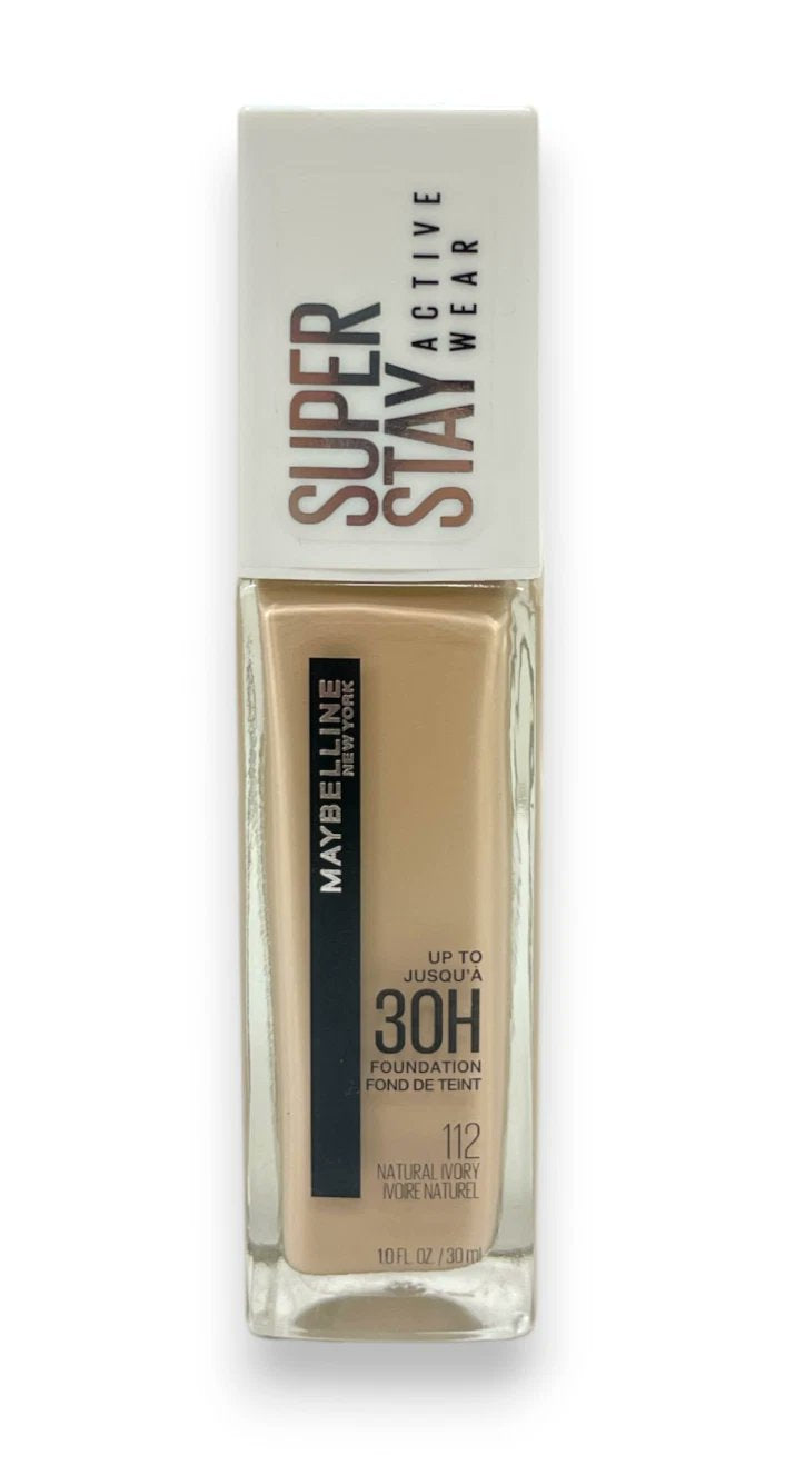Maybelline Super Stay Full Coverage Liquid Foundation Active Wear Makeup, Up to 30Hr Wear, Transfer, Sweat & Water Resistant, Matte Finish, Natural Ivory, 1 Count