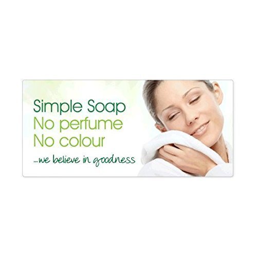 Simple Pure Soap for Sensitive Skin, 100g Bar Soap Twin Pack (4 Bars Total) - Unscented, Hypoallergenic