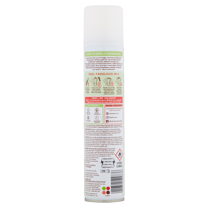 Batiste Dry Shampoo, Bare Fragrance, 6.73 fl. oz. PACK OF 6