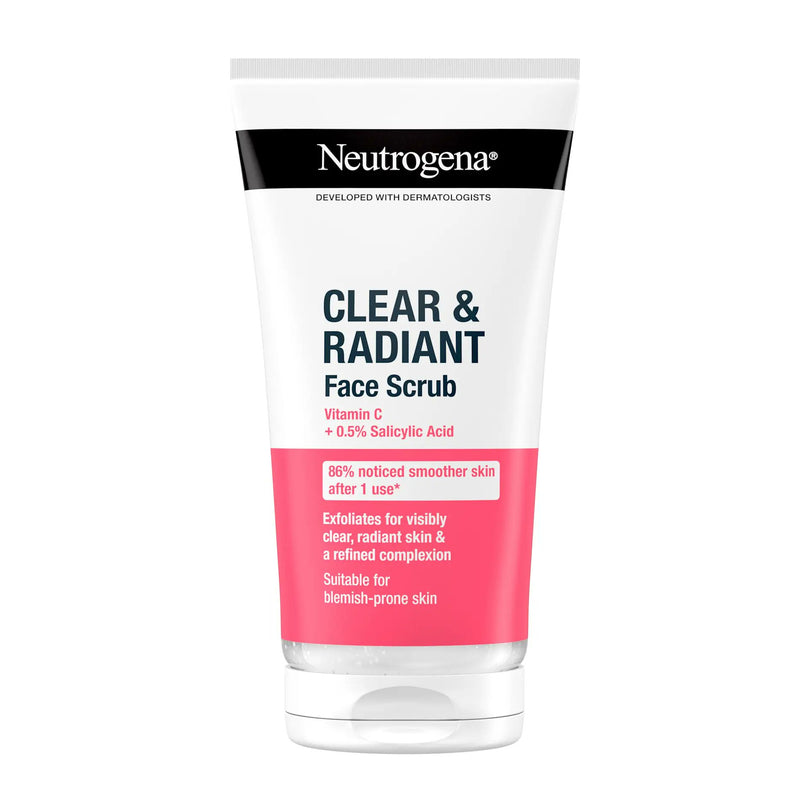 Neutrogena Refreshingly Clear Daily Exfoliator, 150ml - Vitamin C & Pink Grapefruit Face Scrub