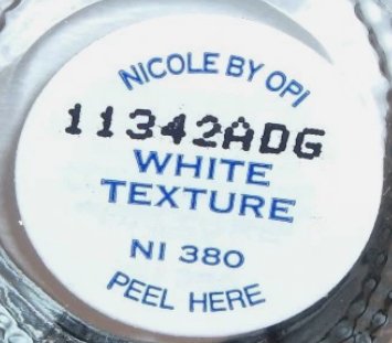 OPI Nicole White Texture Nail Polish NI380