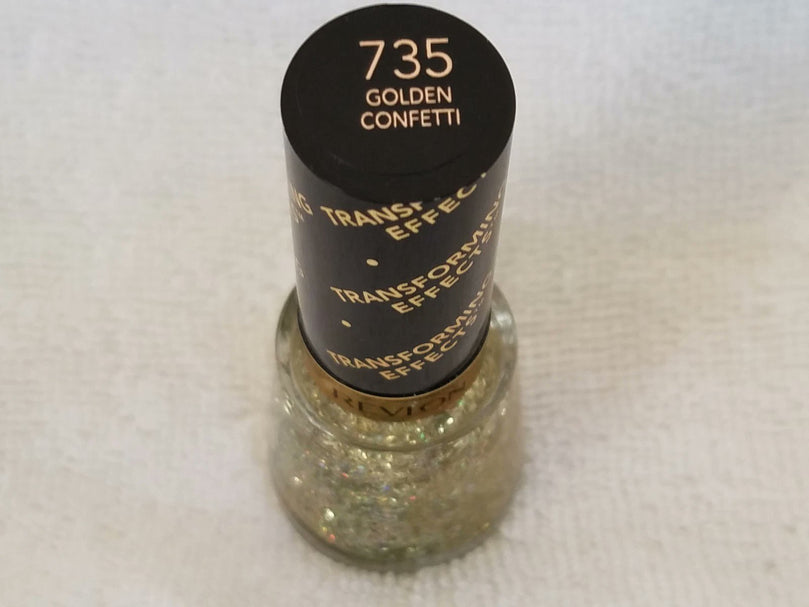 Revlon Transforming Effects Top Coat 735 Golden Confetti 0.5 Fl Oz