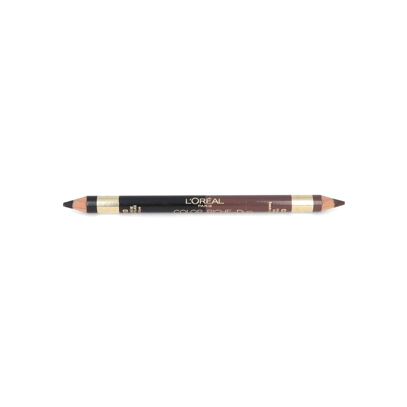 L'oreal Color Riche Duo Black Eyeliner Pencil And Brown Eyebrow Pencil 2in1