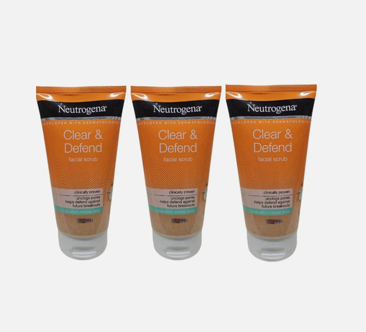 Neutrogena Clear & Defend Facial Scrub 150 ml (3 PACK)