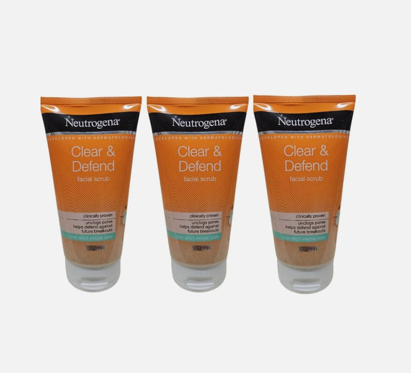 Neutrogena Clear & Defend Facial Scrub 150 ml (3 PACK)