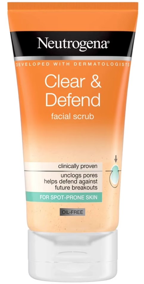 Neutrogena Clear & Defend Acne-Fighting Facial Scrub with Salicylic Acid, 150ml