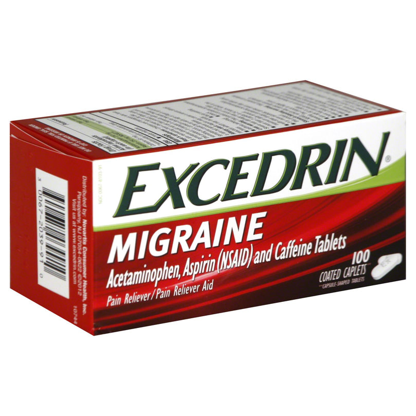 Excedrin Migraine Caplets for Migraine Headache Relief - 100 Count