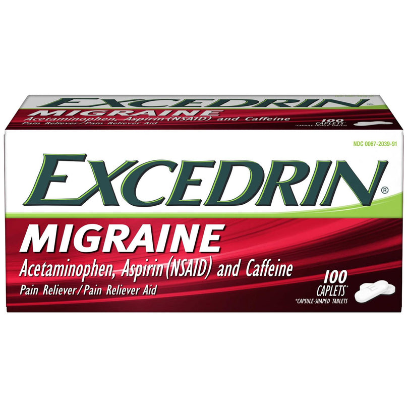 Excedrin Migraine Caplets for Migraine Headache Relief - 100 Count