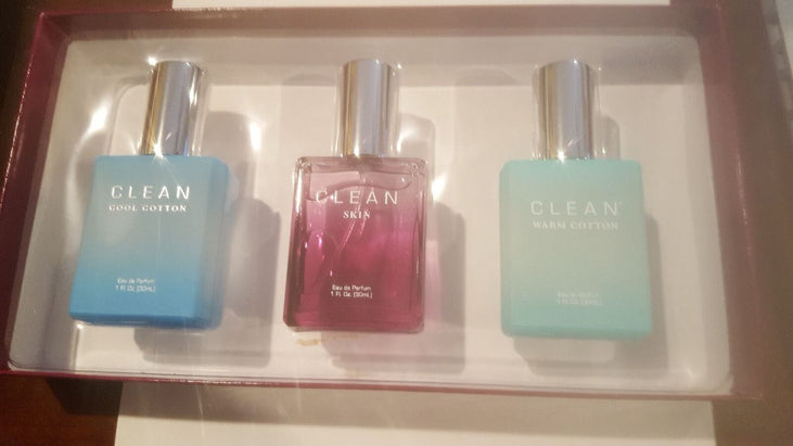 Clean Eau De Parfum warm cotton, skin, and cool cotton 1 ounce each