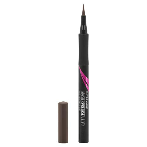 Maybelline EyeStudio Master Precise All Day Liquid Eyeliner Makeup, Forest Brown