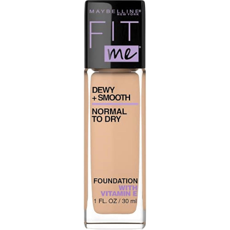 Maybelline Fit Me Matte + Poreless Dewy Liquid Foundation, SPF 18, 125 Nude Beige, 1 fl oz