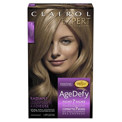 Clairol Expert Collection Age Defy Permanent Hair Color, 8 Medium Blonde, 1 Kit
