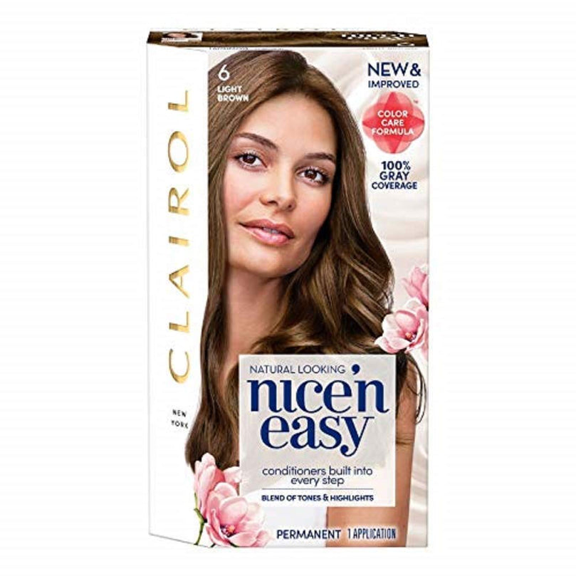 Clairol Nice'n Easy Permanent Hair Color, Natural Light Brown, 6/ 116