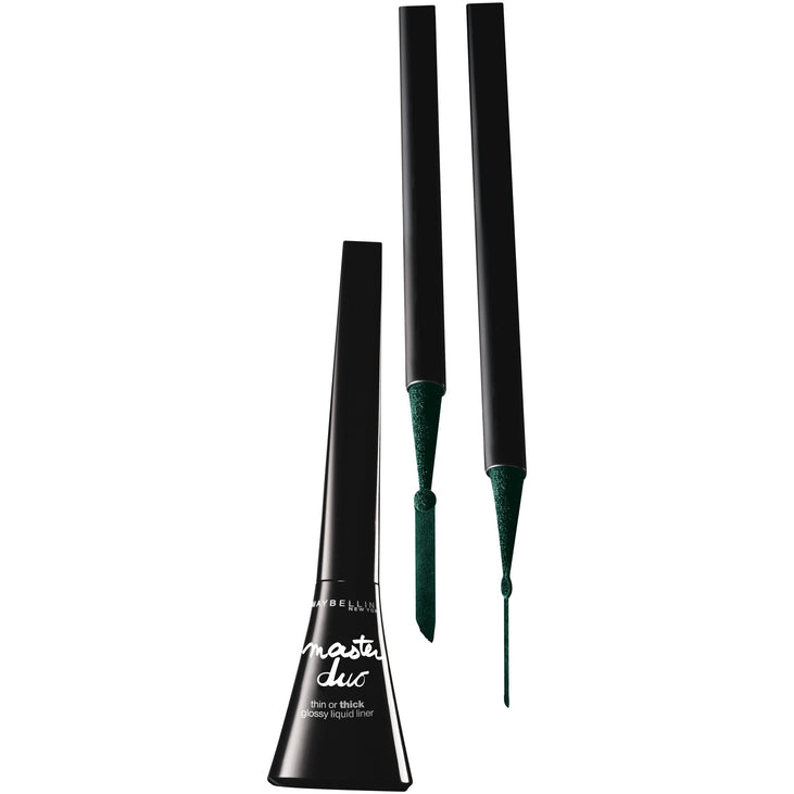 Maybelline Master Duo Eye Studio Glossy 2-in-1 Liquid Liner, Polished Green