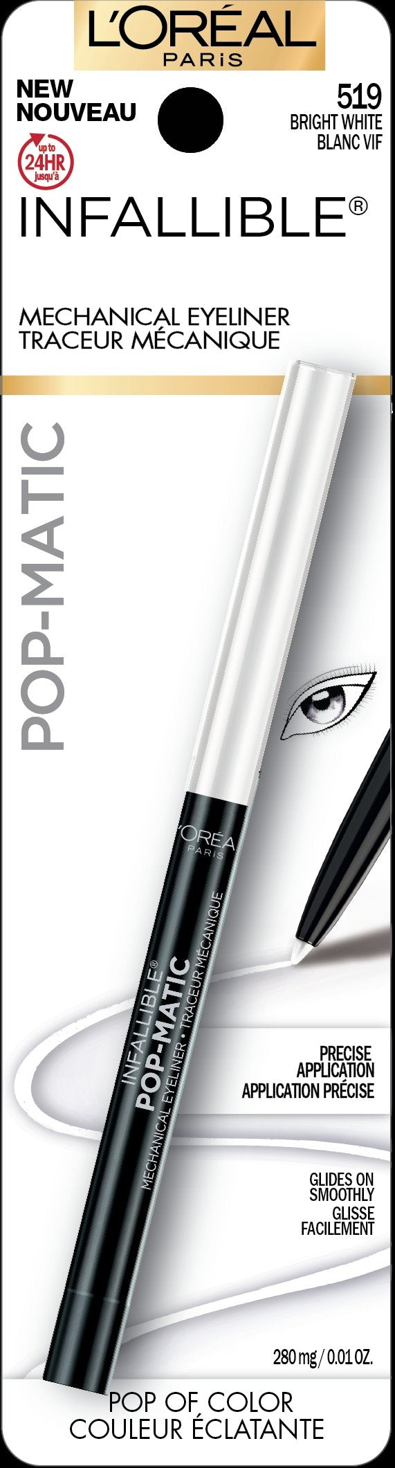 L'Oreal Infallible Pop-Matic Mechanical Eyeliner, #519 Bright White
