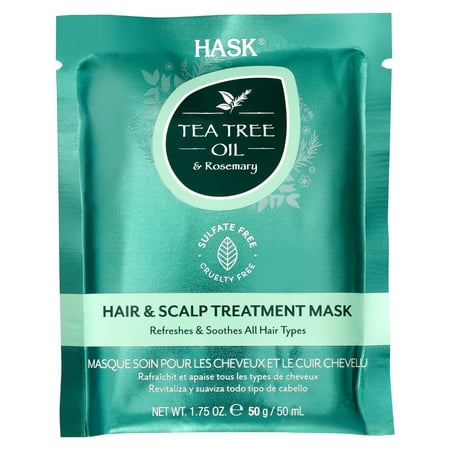 Hask Tea Tree Oil & Rosemary Invigorating Moisturizing Hair & Scalp Treatment Mask, 1.75 oz, Travel Size