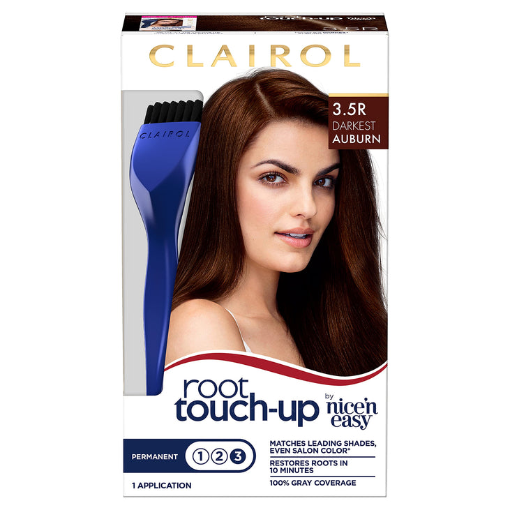 Clairol Root Touch-Up Permanent Hair Color Creme, 3.5R Darkest Auburn, 1 Application, Hair Dye