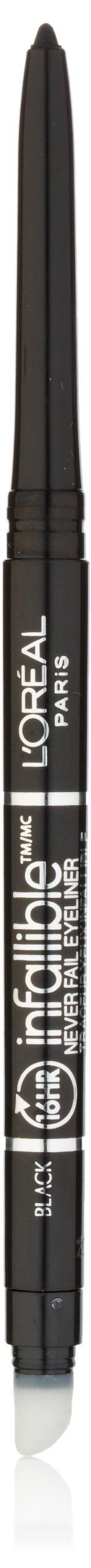 L'Oreal Paris Infallible Never Fail Pencil Eyeliner with Built in Sharpener, Black