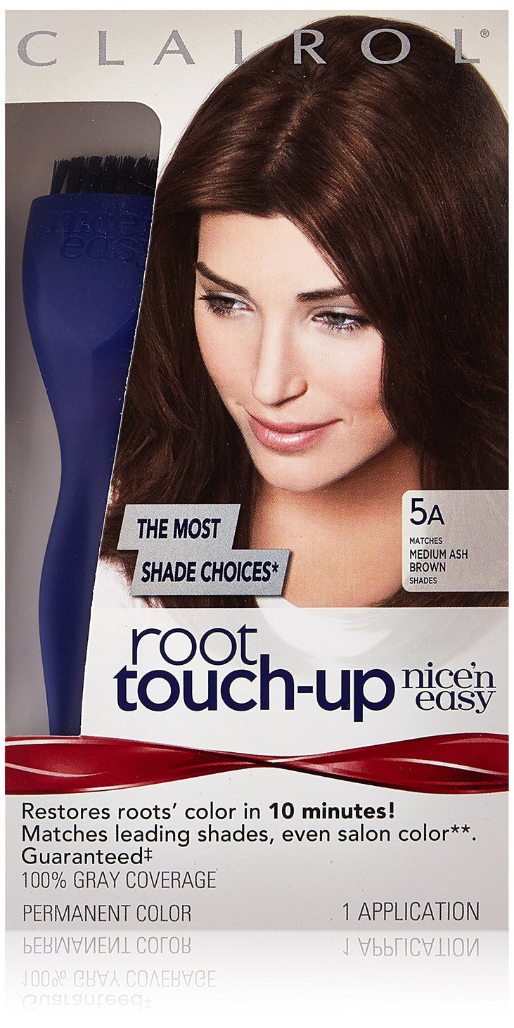 Clairol Nice'n Easy Root Touch-Up, 5A Medium Ash Brown, Permanent Hair Color, 1 Kit