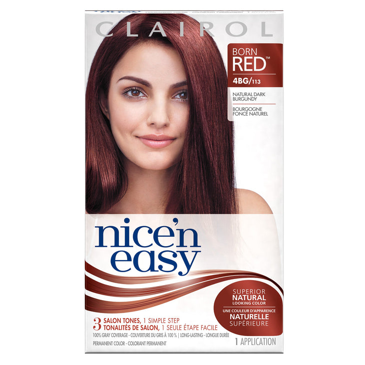 Clairol Nice 'n Easy Born Red Permanent Hair Color, 5RB/119B Natural Medium Reddish Brown, 1 Kit