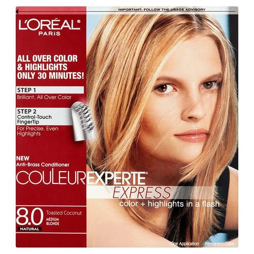 L'Oreal Paris Couleur Experte Hair Color + Highlights, Medium Blonde - Toasted Coconut, 1 Kit