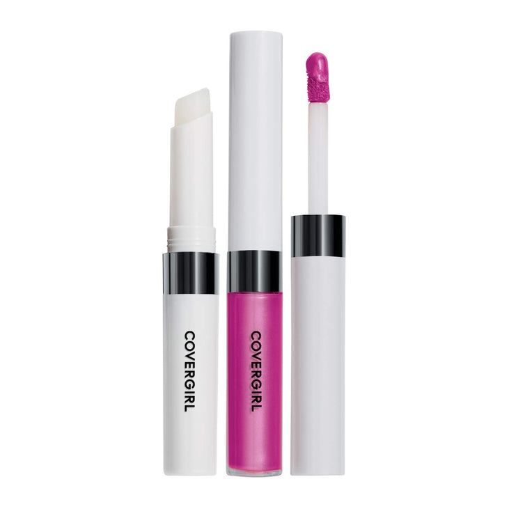 COVERGIRL Outlast All-Day Lip Color Liquid Lipstick And Moisturizing Topcoat, Longwear, Moonlight Mauve, Shiny Lip Gloss, Stays On All Day, Moisturizing Formula, Cruelty Free, Easy Two-Step Process