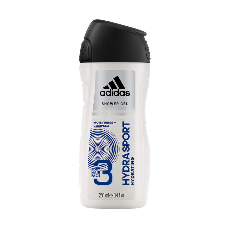 Adidas Hydra Sport 3 In 1 Body Hair Face Wash for Men Dry Skin 8.4oz 250ml