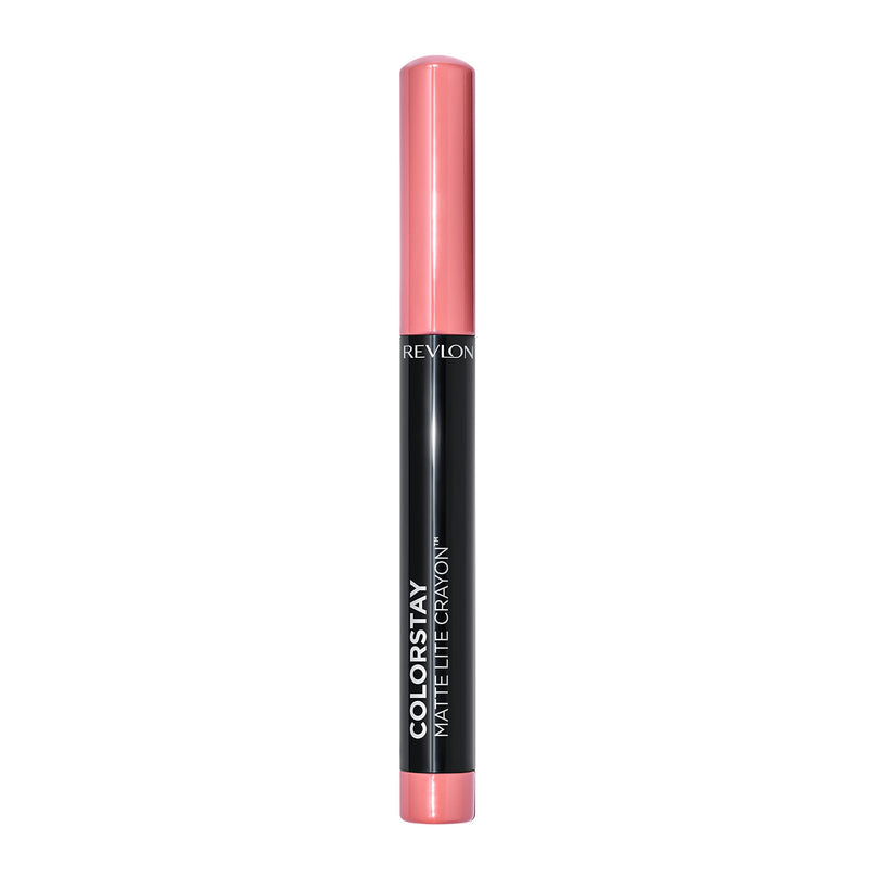 Revlon ColorStay Matte Lite Crayon Lipstick with Built-in Sharpener, Smudgeproof, Water-Resistant Non-Drying Lipcolor, 001 Tread Lightly, 0.049 oz