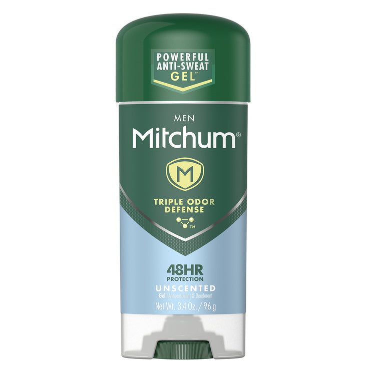 Mitchum Men Gel Antiperspirant Deodorant, Unscented, 3.4 oz