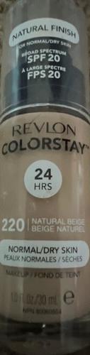 Revlon ColorStay Face Makeup for Normal and Dry Skin, SPF 20, Longwear Medium-Full Coverage with Matte Finish, Oil Free, 220 Natural Beige