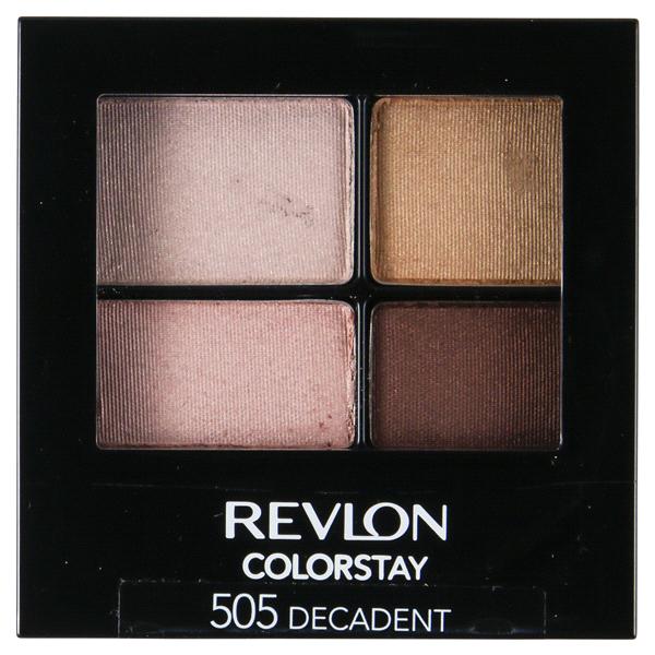 Revlon ColorStay Day to Night Eyeshadow Quad, Longwear Shadow Palette with Transitional Shades and Buttery Soft Feel, Crease & Smudge Proof, 505 Decadent, 0.16 oz