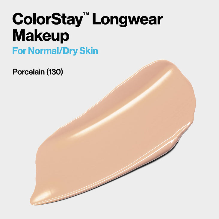 Revlon ColorStay Liquid Foundation Makeup, Normal/Dry Skin, SPF 20, Porcelain, 1 fl oz.