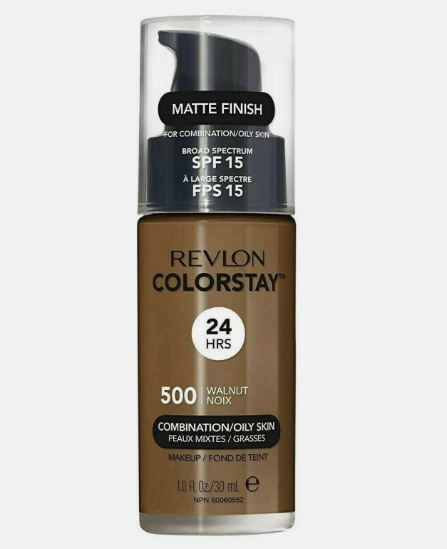 Revlon ColorStay Liquid Foundation, Face Makeup for Combination & Oily Skin - Walnut 500 1.0 oz