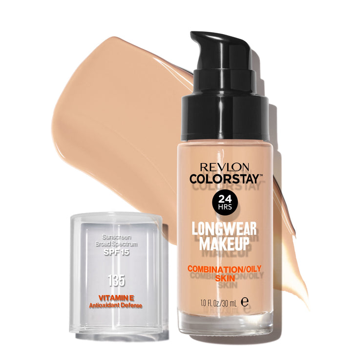 Revlon ColorStay Liquid Foundation Makeup, Matte Finish, Combination/Oily Skin, SPF 15, 135 Vanilla, 1 fl oz
