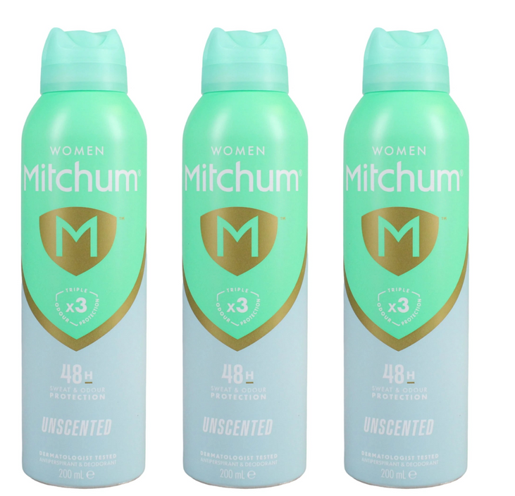 Mitchum Women Unscented Anti-perspirant Spray 200ml (3 Pack)