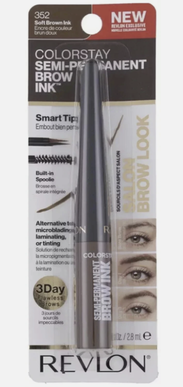 Revlon ColorStay 5-in-1 Semi-Permanent Brow Ink with Spoolie Brush - 352 Soft Brown Ink 0.09 fl oz
