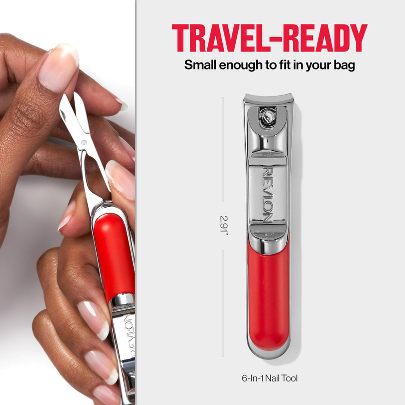 Revlon All in One Stainless Steel Fingernail Clipper, Silver, 1 Count