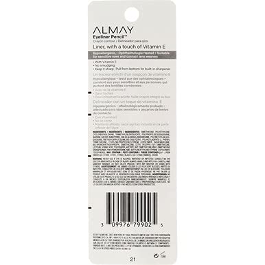 Almay Crayon Contour Water Resistant Eyeliner Pencil, 206 Black Brown