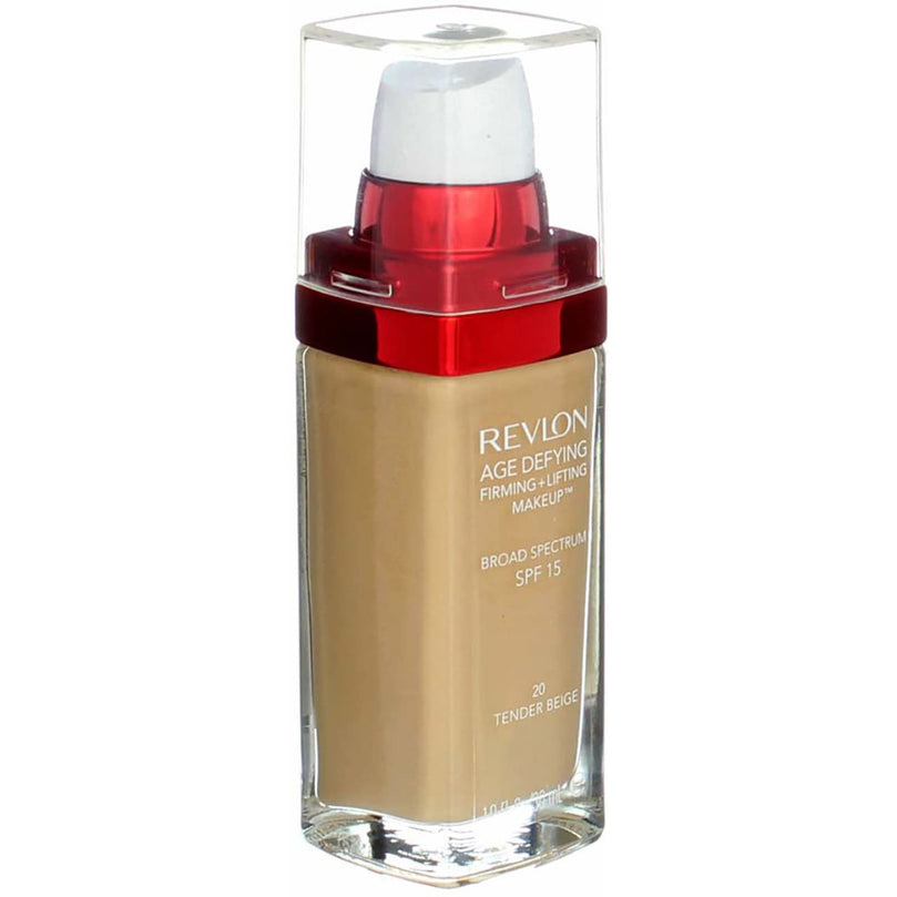 Revlon Age Defying 3X Cream Foundation Makeup, SPF 20, Tender Beige, 1 fl oz