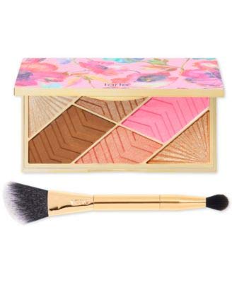 Tarte Bloomin' Beauties Cheek Set Face Palette, Blush Highlight Matte Shimmer with Brush