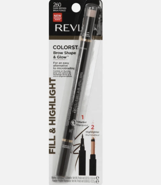 Revlon Colorstay Shape & Glow Eye Brow Marker and Highlighter 260 Dark Brown 0.02 Oz