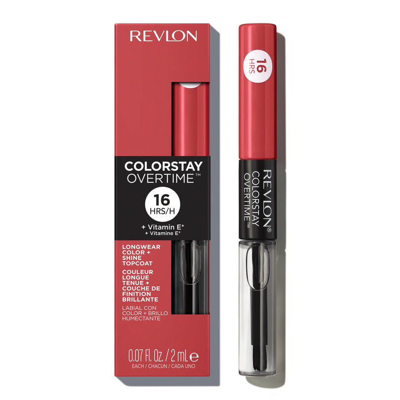 Revlon ColorStay Overtime Longwearing Gloss Lipstick with Vitamin E, 020 Constantly Coral, 0.07 fl oz