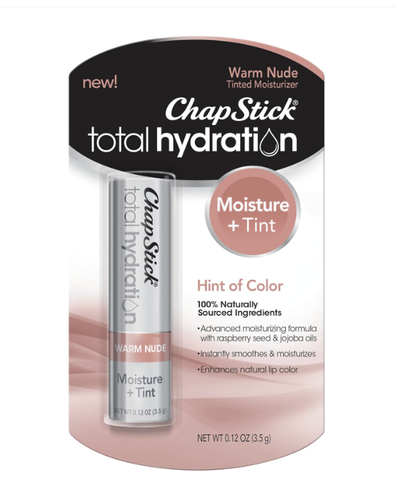 ChapStick Total Hydration Moisture Plus Tint Lip Balm, Warm Nude, 0.12 oz