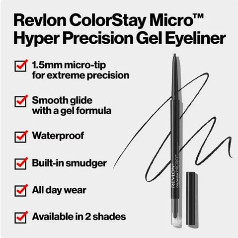 Revlon Colorstay Micro Hyper Precise Gel Eyeliner with Smudger - 217 Navy