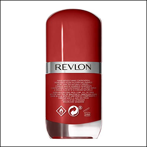 REVLON Ultra HD Snap Nail Color, Natural Rich Glossy Polish, 100% Vegan Formula, No Base or Top Coat Needed, 014 Red and Real, 0.27 fl oz