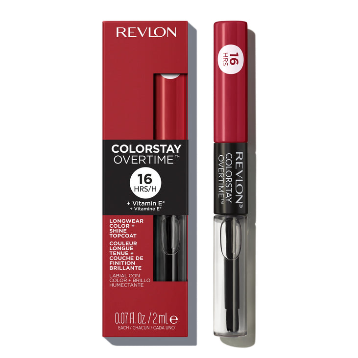Revlon ColorStay Overtime Longwearing Gloss Lipstick with Vitamin E, 140 Ultimate Wine, 0.07 fl oz