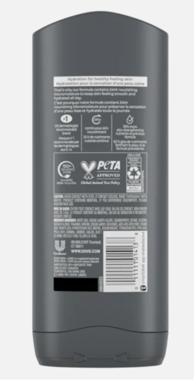Dove for Men Plus Care Extra Fresh Body and Face Wash 250 ml / 8.45 Fl Oz