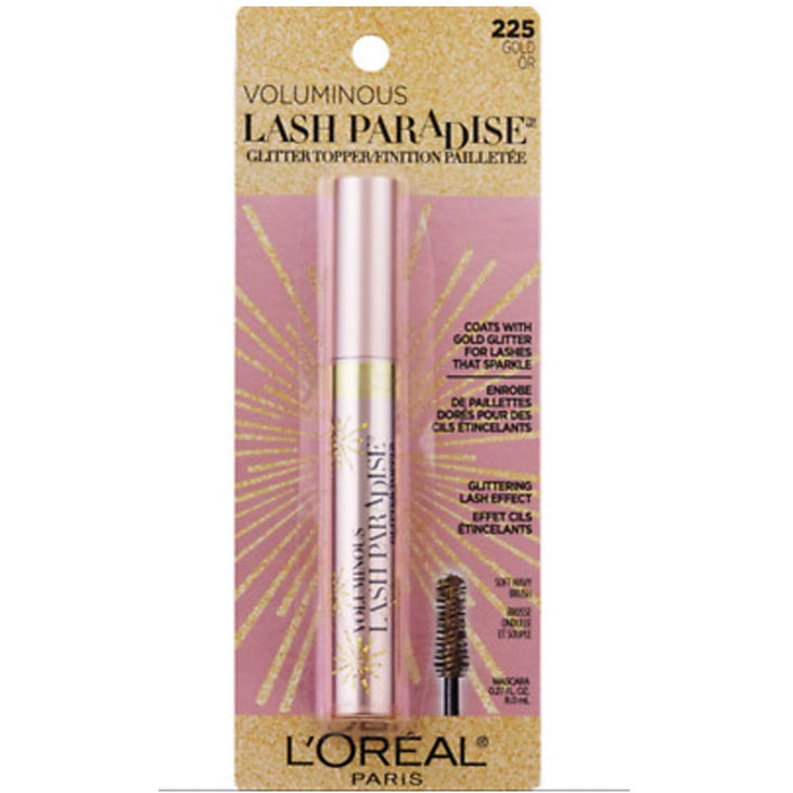 Loreal Voluminous Lash Paradise Glitter Topper 225 Gold Or 0.27 Oz